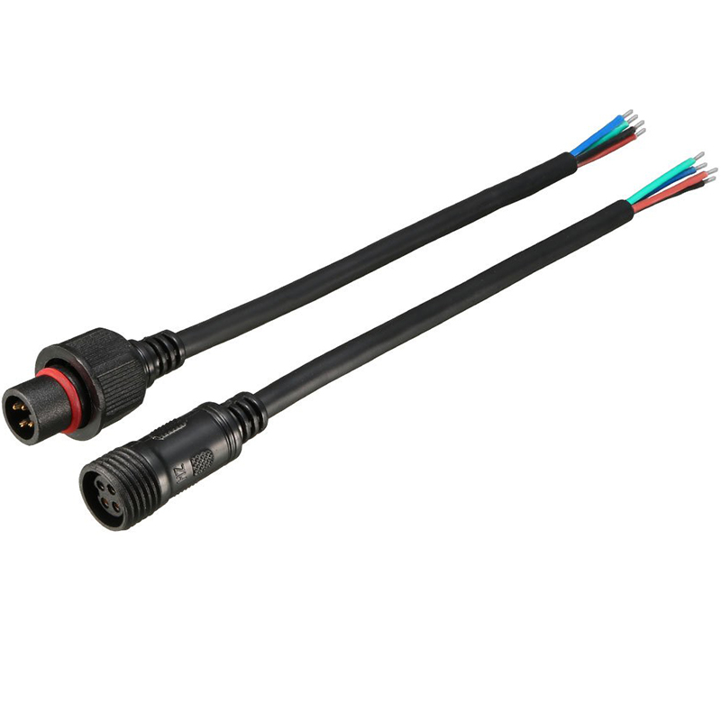 Male Female 20AWG 4P Waterproof Connector Cable Black for LED Strips Light 40cm Male Female 20AWG 4P Waterproof Connector Cable Black for LED Strips Light 40cm